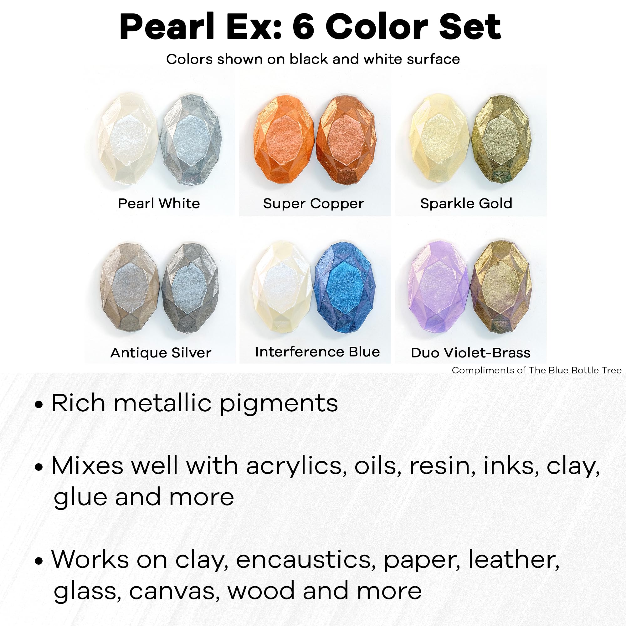 Amazon.com: Jacquard Pearl Ex Pigment Powder 6 Color Set 0.5